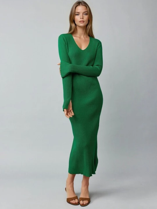 Foto van product My fashion Gebreide jurk groen