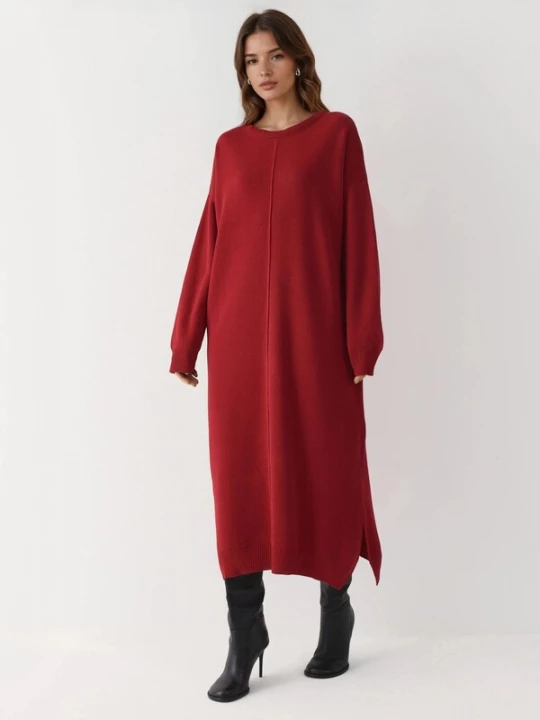 Foto van product My fashion Gebreide jurk karmijnrood