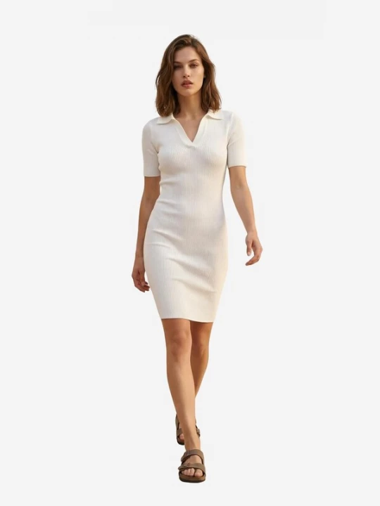 Foto van product My fashion Gebreide jurk wit