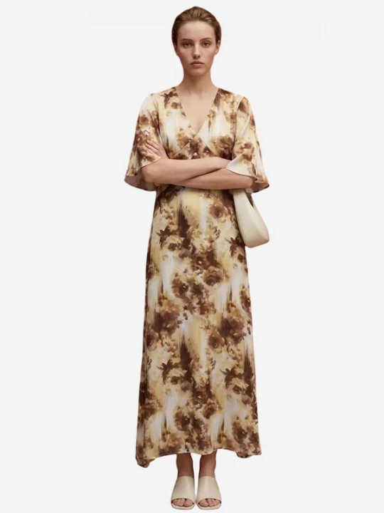 Foto van product My fashion Jurk bruin / geel / natuurwit