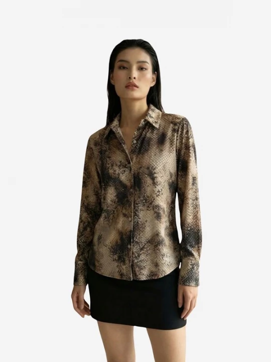 Foto van product My fashion Shirt beige / camel / zwart