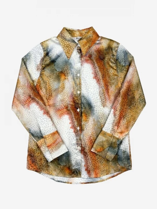 Foto van product My fashion Shirt donkerblauw / bruin / roestrood