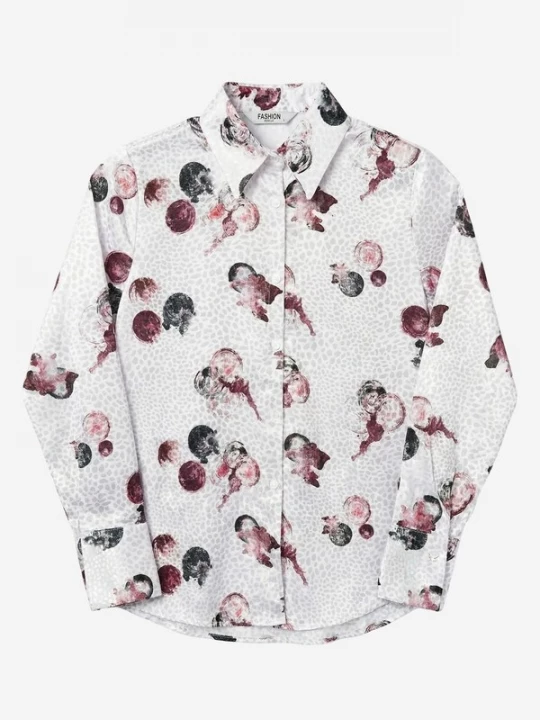 Foto van product My fashion Shirt lichtgrijs / bourgogne / zwart