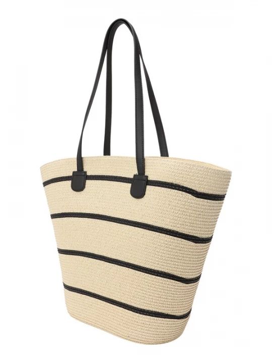 Foto van product MYLAVIE by Sarah Harrison Strandtas lichtbeige / zwart