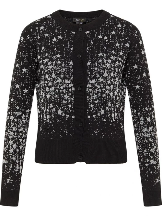 Foto van product myMo at night Gebreid vest zwart / zilver
