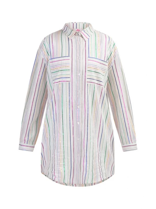 Foto van product MYMO Blouse blauw / groen / pink / wit