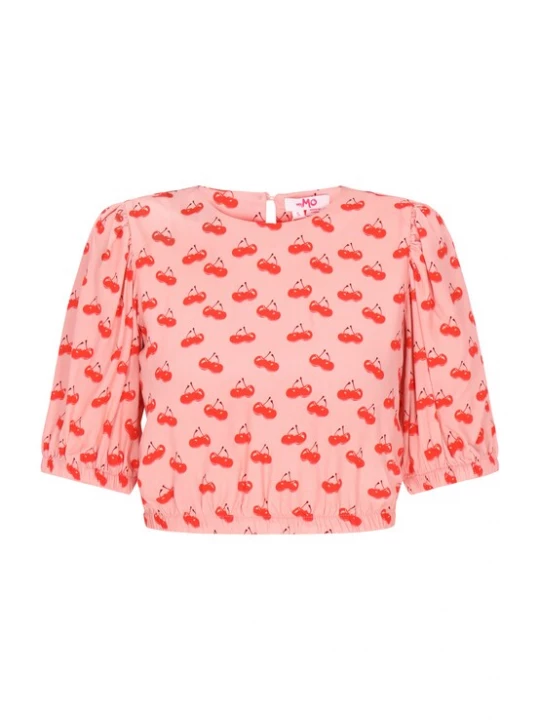 Foto van product swirly Blouse perzik / bloedrood