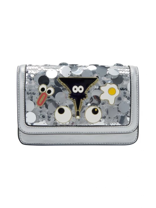 Foto van product MYMO Clutch 'Pop Eyetheme' donkergeel / zwart / zilver / wit