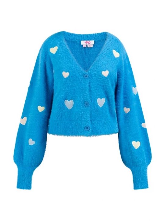 Foto van product MYMO Gebreid vest 'Biany' azuur / pastelblauw / pasteelgeel / pastelroze