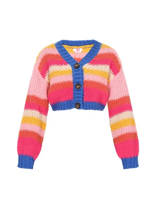 Foto van product MYMO Gebreid vest blauw / geel / pink / rosa