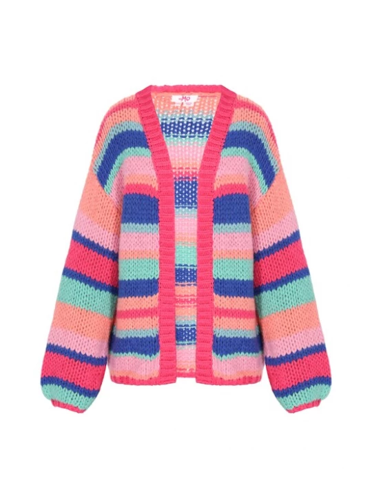 Foto van product MYMO Gebreid vest blauw / turquoise / oranje / pink