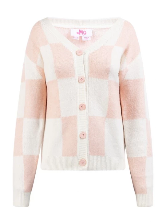 Foto van product MYMO Gebreid vest 'Blonda' crème / lichtroze