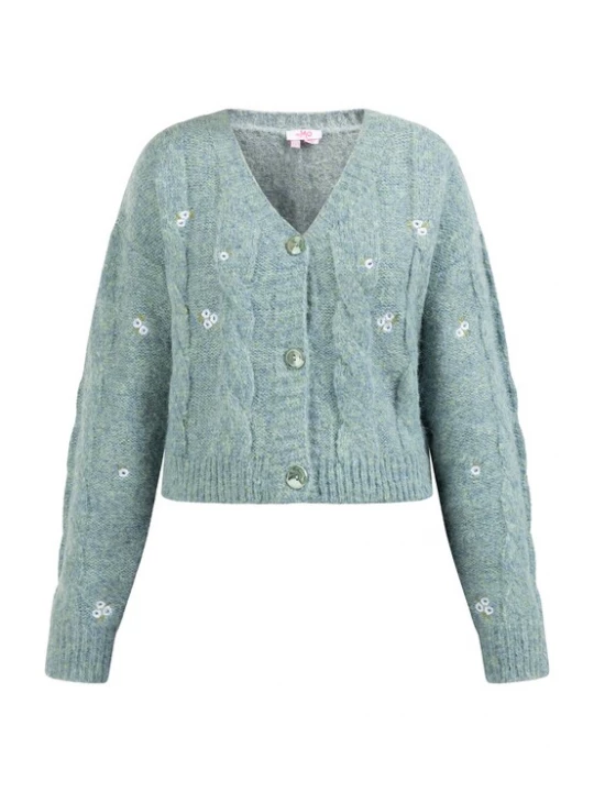 Foto van product MYMO Gebreid vest 'Blonda' smoky blue / wit