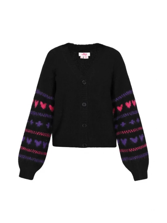 Foto van product MYMO Gebreid vest braam / framboos / zwart