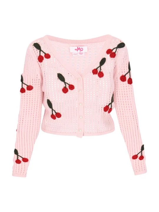 Foto van product MYMO Gebreid vest donkergroen / rosa / rood