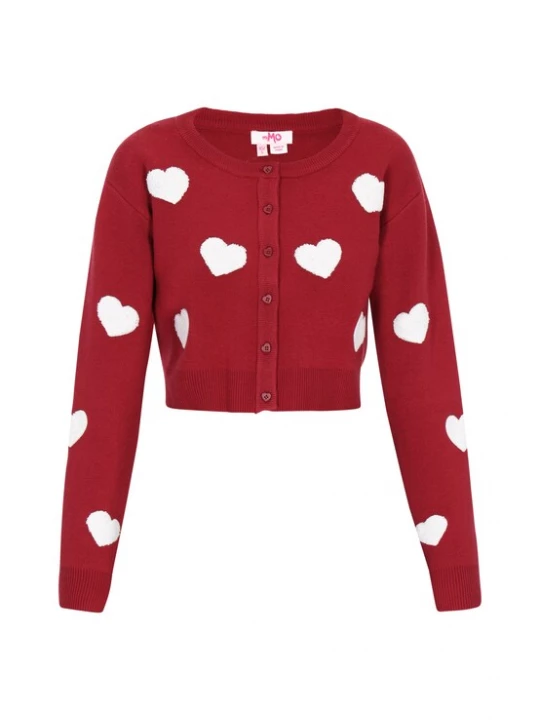 Foto van product MYMO Gebreid vest donkerrood / wit