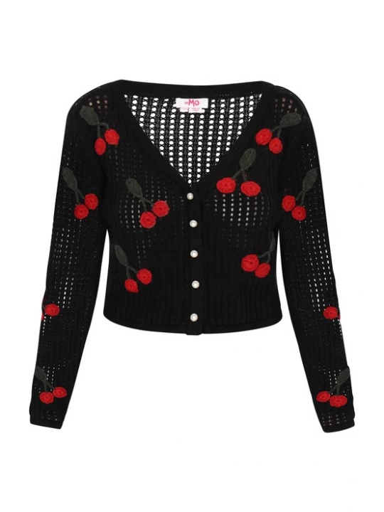 Foto van product MYMO Gebreid vest 'Fashion Look' donkergroen / rood / zwart