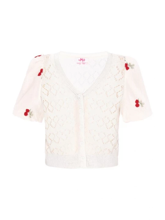 Foto van product MYMO Gebreid vest groen / kersrood / offwhite