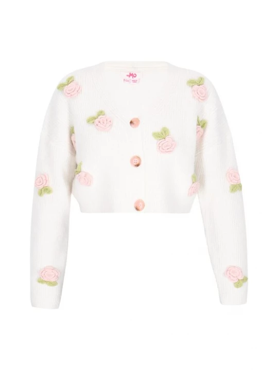 Foto van product MYMO Gebreid vest groen / rosa / offwhite