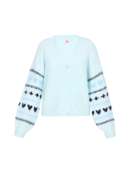 Foto van product MYMO Gebreid vest hemelsblauw / pastelblauw / zwart