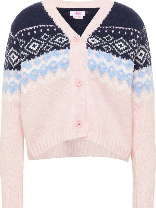 Foto van product MYMO Gebreid vest lichtblauw / donkerblauw / pastelroze
