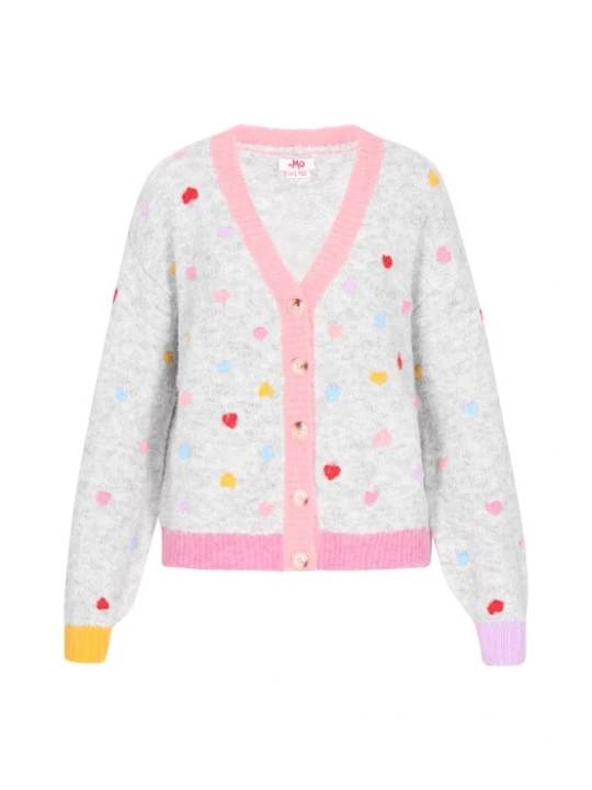 Foto van product MYMO Gebreid vest lichtblauw / geel / lichtgrijs / rosa / rood