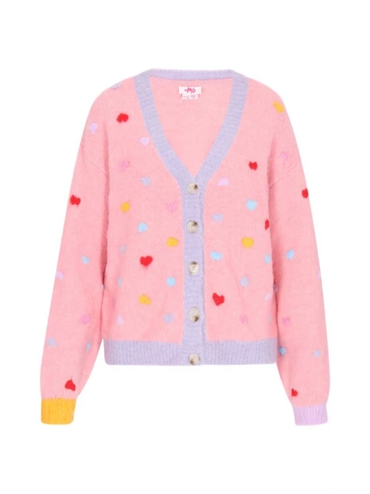 Foto van product MYMO Gebreid vest lichtblauw / geel / rosé / rood