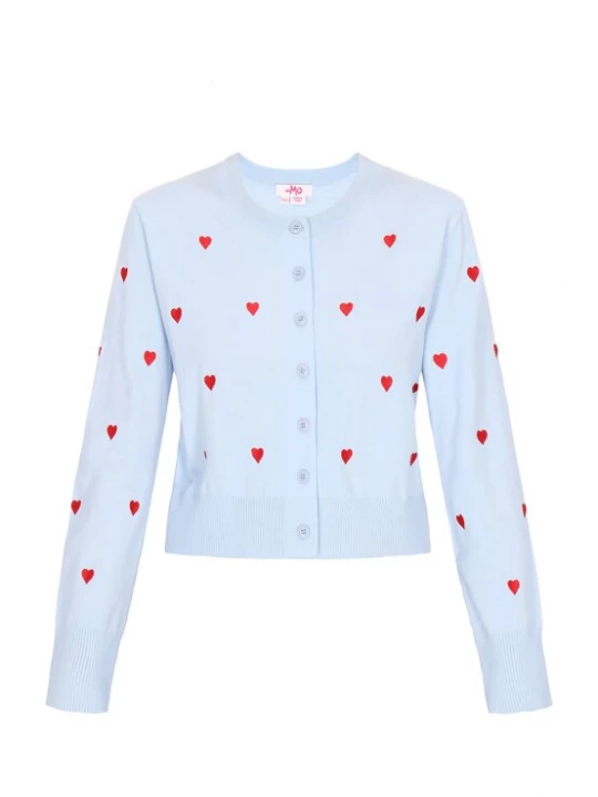Foto van product MYMO Gebreid vest lichtblauw / rood