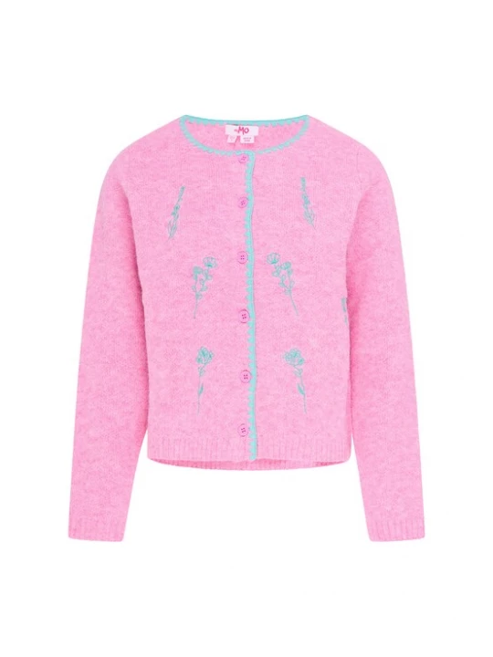 Foto van product MYMO Gebreid vest lichtblauw / roze gemêleerd