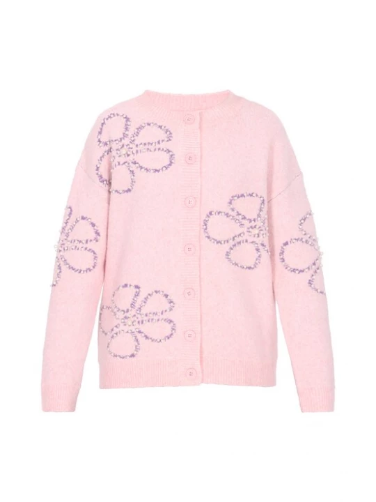 Foto van product MYMO Gebreid vest lila / pink / parelwit