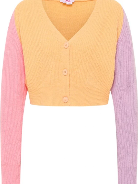 Foto van product MYMO Gebreid vest 'Nolie' mauve / pasteloranje / lichtroze