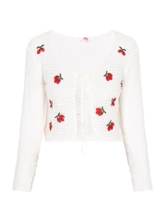 Foto van product MYMO Gebreid vest olijfgroen / rood / offwhite
