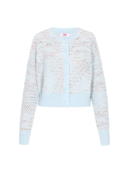 Foto van product MYMO Gebreid vest pastelblauw / lichtoranje