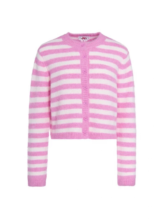 Foto van product MYMO Gebreid vest 'Pop' rosa / wit
