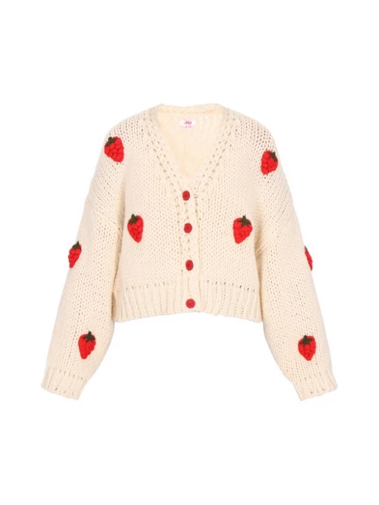 Foto van product MYMO Gebreid vest 'Young Fashion' donkergroen / rood / wolwit