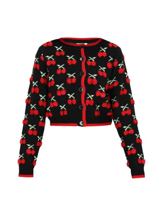 Foto van product MYMO Gebreid vest 'Young Fashion' groen / rood / zwart