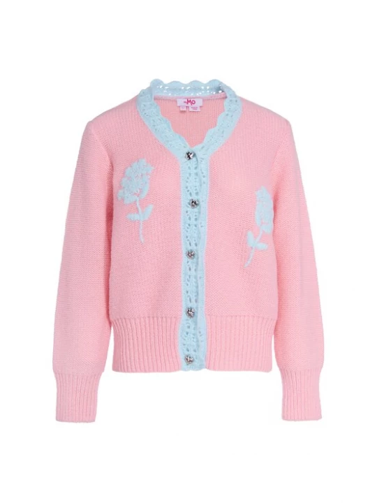 Foto van product MYMO Gebreid vest 'Young Fashion' lichtblauw / rosa