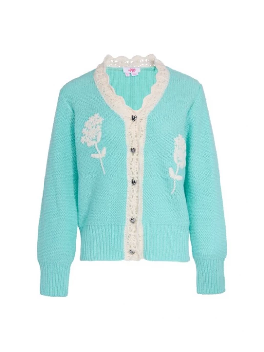 Foto van product MYMO Gebreid vest 'Young Fashion' turquoise / offwhite