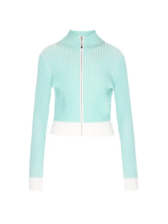 Foto van product MYMO Gebreid vest 'Young Fashion' turquoise / wit