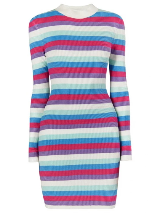 Foto van product MYMO Gebreide jurk beige / blauw / lila / pink