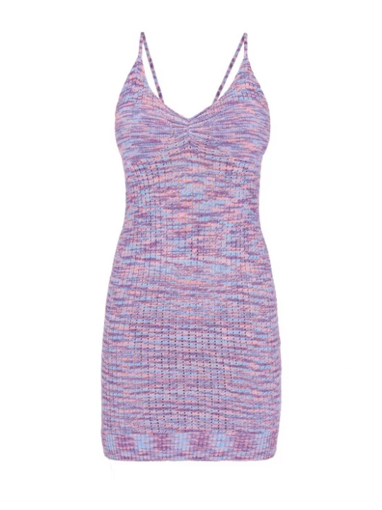 Foto van product MYMO Gebreide jurk 'Spring Summer' blauw / lila / rosa