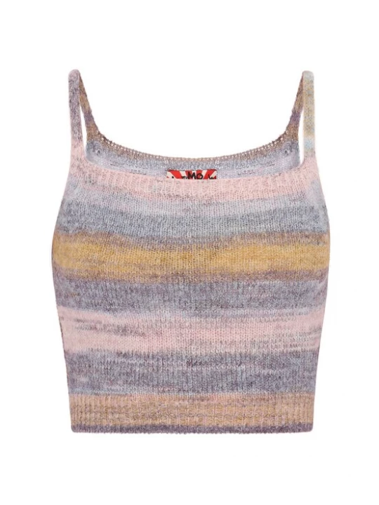 Foto van product MYMO Gebreide top 'Back To School' marine / smoky blue / oranje / pastelroze