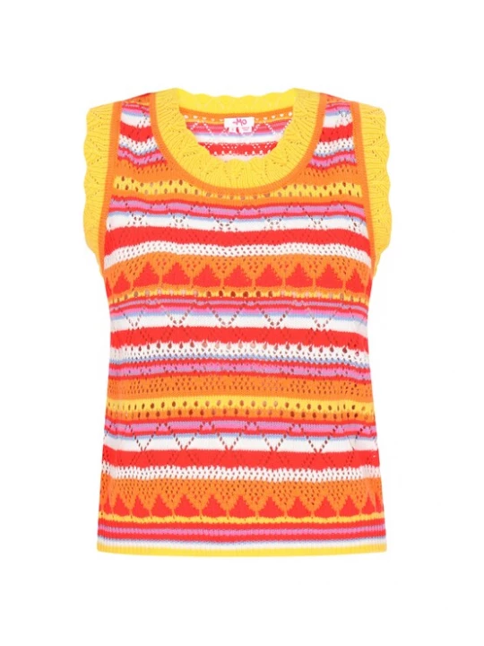 Foto van product MYMO Gebreide top geel / oranje / rood / wit