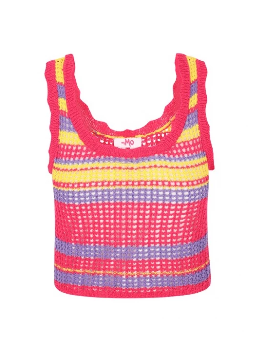 Foto van product MYMO Gebreide top 'Spring Summer' geel / lila / pink