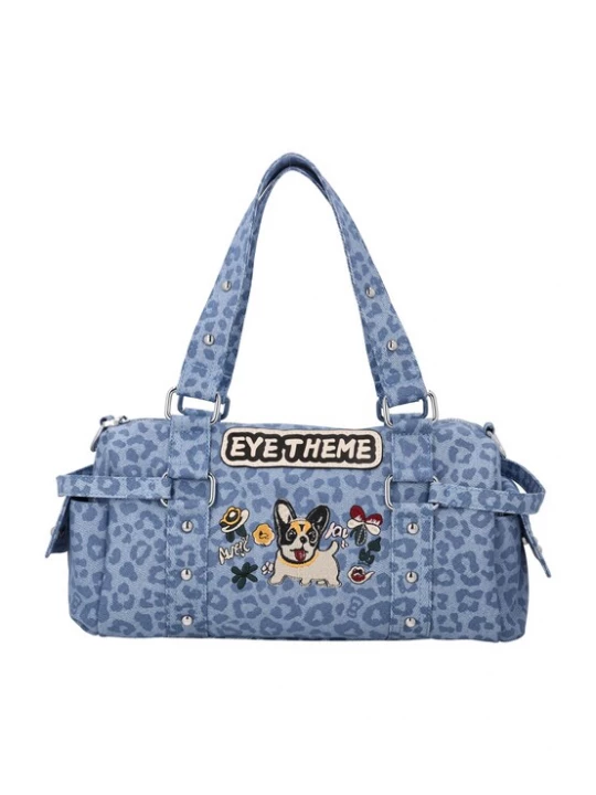 Foto van product MYMO Handtas 'Eye Theme' ecru / saffier / blauw denim / zwart