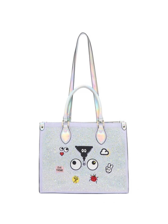 Foto van product MYMO Handtas 'Eyetheme' knalrood / zwart / zilver / wit