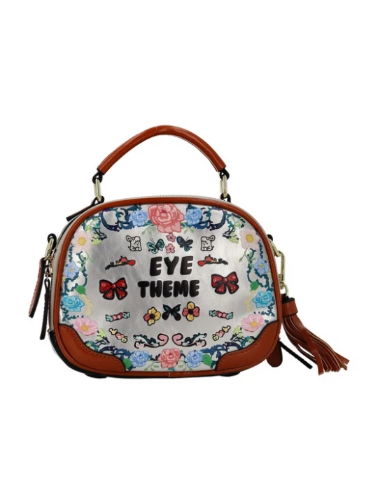 Foto van product MYMO Handtas 'EYETHEME' turquoise / bruin / zilver