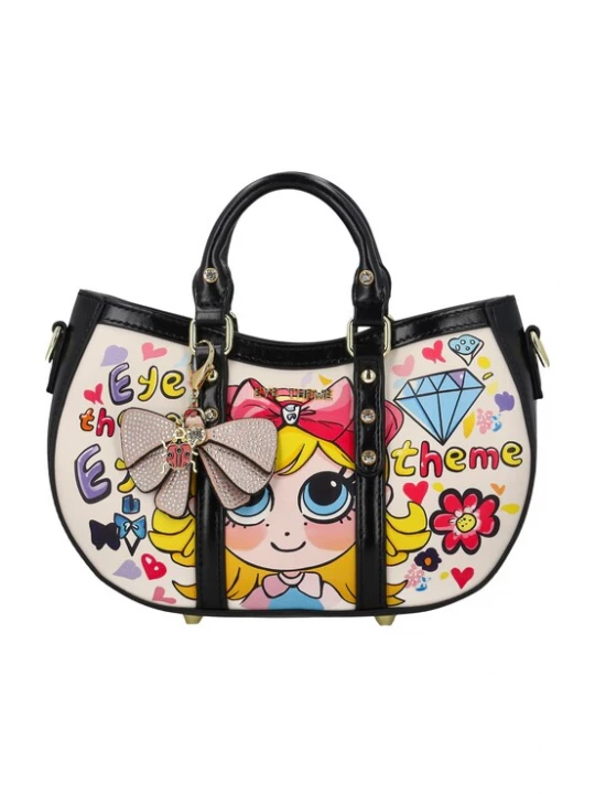 Foto van product MYMO Handtas 'POP EYETHEME' beige / blauw / geel / rood / zwart