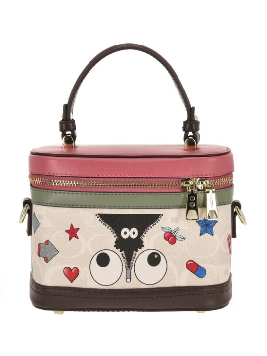Foto van product MYMO Handtas 'Pop Eyetheme' blauw / kersrood / zwart / wolwit
