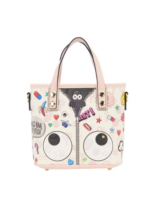 Foto van product MYMO Handtas 'Pop Eyetheme' blauw / rosa / zwart / wit